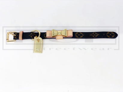 Ellie Bowtie Leather Collar w/ free engraved tag - PStreetwear