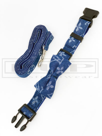 Ellie Blue Bowtie Collar and Leash - PStreetwear