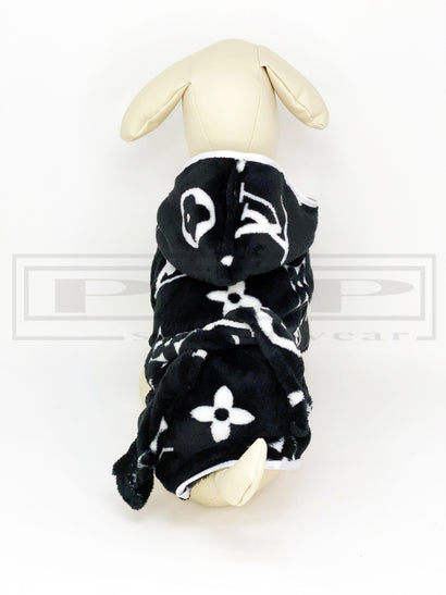 Ellie Black Cotton Fleece Robe - PStreetwear