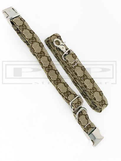 Pucci Canvas Collar and Leash (free engraving) - PStreetwear