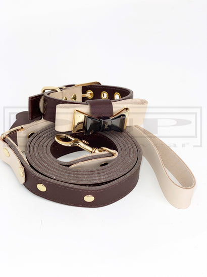 Ellie Bones Bowtie Leather Collar (avail in 2 colours) - PStreetwear