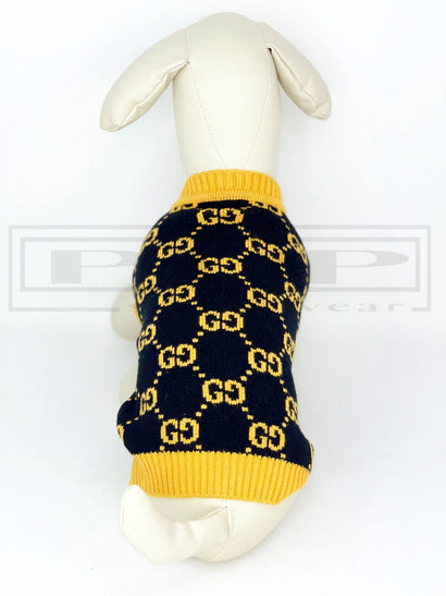 Chewnel Logo Knit Dog Sweater, Paws Circle