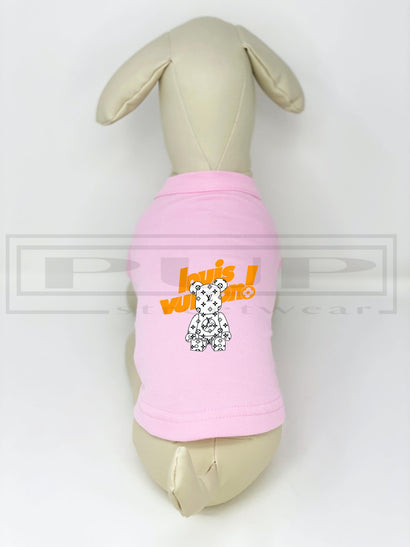 Ellie Brikk Bear Orange Lettering Sleeveless Shirt (avail in other colours)