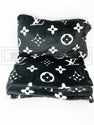 Ellie Black Cotton Fleece Pillow and Blanket
